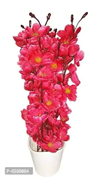 Nutts Artificial Cherry  Blossom Flowers with Pot ( Pack of 2)