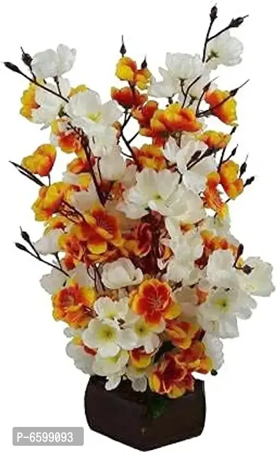 Nutts Artificial Cherry  Blossom Flowers with Pot ( Pack of 2)