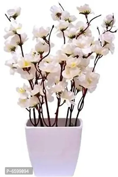 Nutts Artificial Cherry  Blossom Flowers with Pot ( Pack of 2)-thumb0