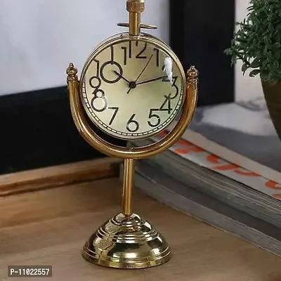 Nutts Gold Finish Brass 2 Inch Antique Table Clock/Desk Clock-thumb0