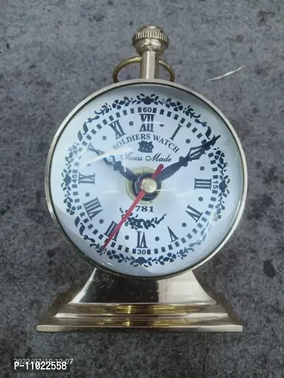 Nutts Desk Clock Vintage Clock Metal Clock for Home, Office-thumb0