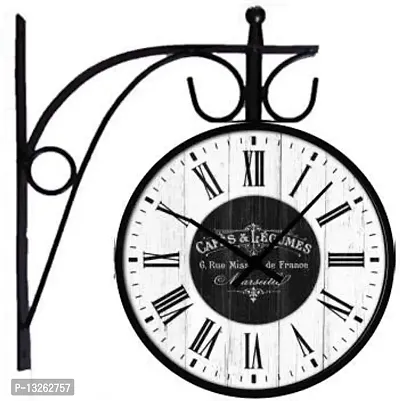 Nutts Antique Iron Inch Victoria Station Clock London Vintage Wall Clock Double Sided Wall Clock Antique Clock  ( CAFE - 8 INCH)