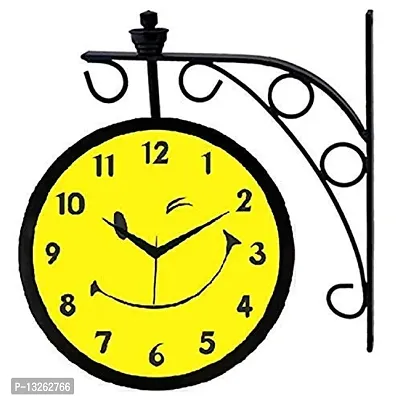 Nutts Antique Iron Inch Victoria Station Clock London Vintage Wall Clock Retro Wall Clock Double Sided Wall Clock Antique Clock (Smiley 8 INCH)
