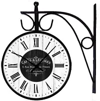 Nutts Antique Iron Inch Victoria Station Clock London Vintage Wall Clock Double Sided Wall Clock Antique Clock  ( CAFE - 8 INCH)-thumb1