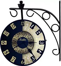 Nutts Antique Iron Inch Victoria Station Clock London Vintage Wall Clock \Double Sided Wall Clock Antique Clock  ( Black  white , 8 inch )-thumb1