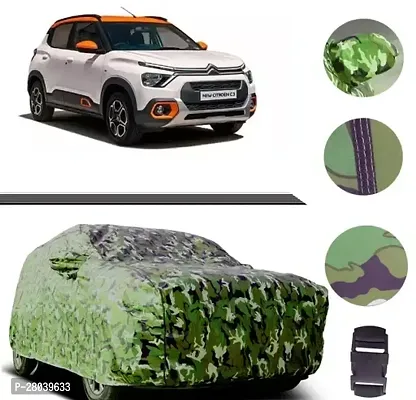 MADAFIYA Car Body Cover Compatible with CitroenC3 All Varinats Are Suitable  Dust And Scratch Proof  Water Resistant  Side Mirror Pockets  Triple Stitched Elastic Grip   Green Jungle