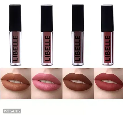 LIBELLE Professional Lipstick Combo Pack Set of 4 Blushed N Edition Liquid Mini Lipsticks Matte Finish Pack of 4