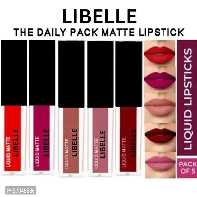 LIBELLE Waterproof Longlast SensationaL Liquid Matte Mini Lipsticks Combo Of 5 12 ml Pack of 5