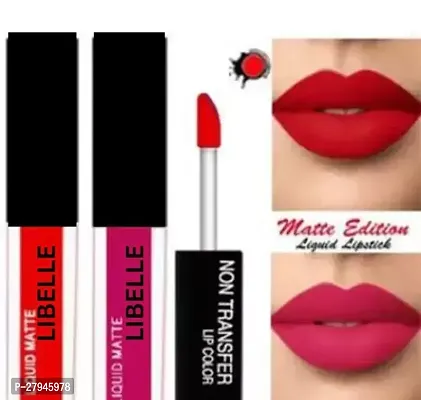 LIBELLE Super Stay matte finish Liquid Mini Lip colour Combo pack 2 pc Red Pink 8 ml Pack of 2