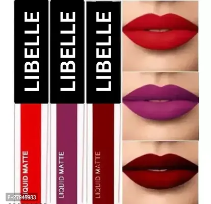 Libelle Smudge Proof Waterproof Long Lasting Liquid Matte Lipstick Pack Of 3 -11 Ml