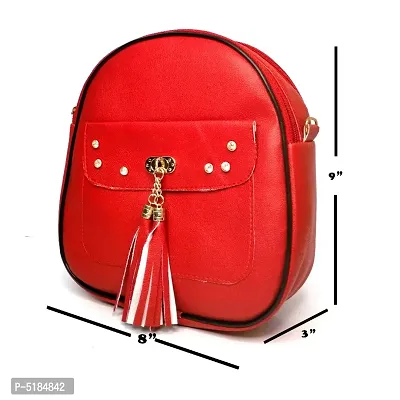 Cute Style Female Office School and Collage Student Anti Thief School Bags Backpack Girls Daily Backpack and Slingbag (Red) Rs 395