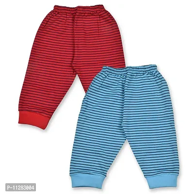 KIDZVILLA Kids Baby Boys and Girls Unisex Woolen Winter Warm Lower Track Pant Regular Fit Inside Fleece Legging Pajama for Kids Pack of 2 (ZR-281/221-3-0-6 M) Red-Blue-thumb0