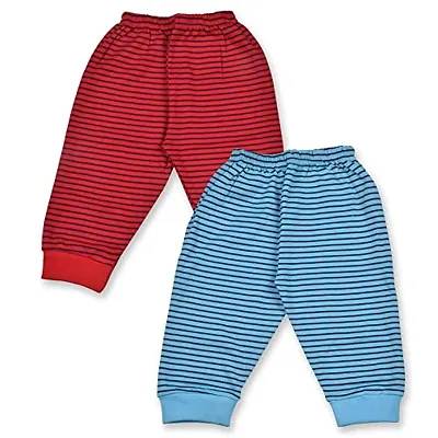KIDZVILLA Kids Baby Boys and Girls Unisex Woolen Winter Warm Lower Track Pant Regular Fit Inside Fleece Legging Pajama for Kids Pack of 2 (ZR-281/221-3-0-6 M) Red-Blue