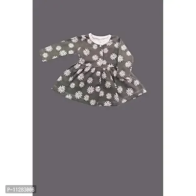 KIDZVILLA Baby Girl Full Sleeve Printed Front Open Frock/Dress with Legging/Pajami_Style 4_3-6 MNTS-thumb3