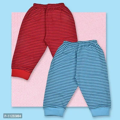 KIDZVILLA Kids Baby Boys and Girls Unisex Woolen Winter Warm Lower Track Pant Regular Fit Inside Fleece Legging Pajama for Kids Pack of 2 (ZR-281/221-3-0-6 M) Red-Blue-thumb2