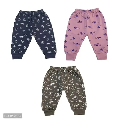 KIDZVILLA Unisex Baby's Cotton Printed Rib Pyjama (Multicolour , 9-12 months ) - Pack of 3-thumb0