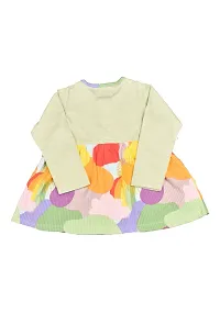 KIDZVILLA Baby Girl's Full Sleeve Casual Dress/Frock, with Leggings- 6-12 Yellow-thumb1