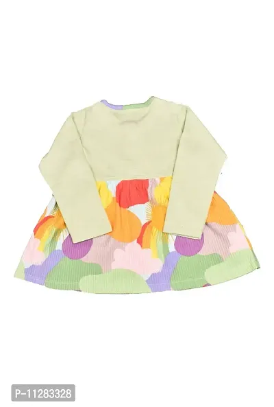 KIDZVILLA Baby Girl's Full Sleeve Casual Dress/Frock, with Leggings- 6-12 Yellow-thumb2