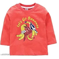 KIDZVILLA Unisex Baby Cotton Banana & Bird Graphic Print Full Sleeves Round Neck T-Shirt/Tees/Vest Pack of 3 (12-18) Multicolour-thumb2