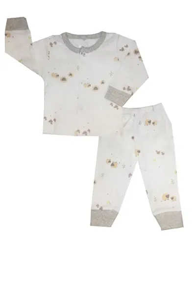 Classic Cotton Printed Top and Bottom Set for Unisex Kids