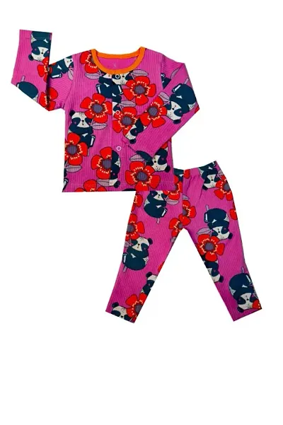 Classic Cotton Printed Top and Bottom Set for Unisex Kids