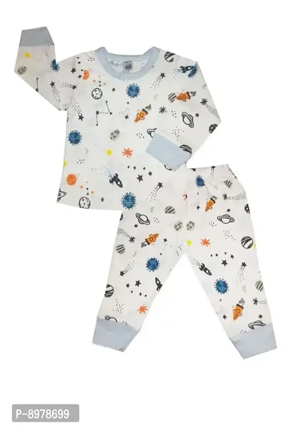 Classic Cotton Printed Top and Bottom Set for Unisex Kids-thumb0