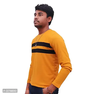 Men's Stylish Cotton Striped Tshirt-thumb3