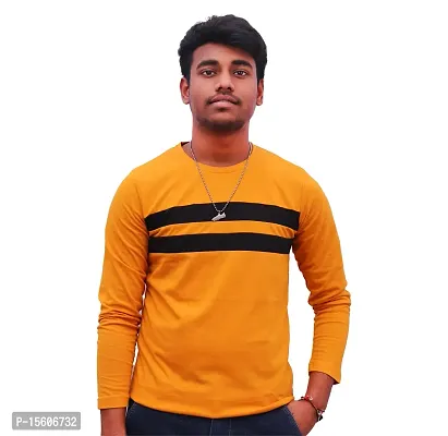 Men's Cotton Solid Round Neck Full Sleeve T-Shirt