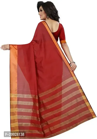 Stylish Fancy Cotton Silk Saree With Blouse Piece For Women-thumb3