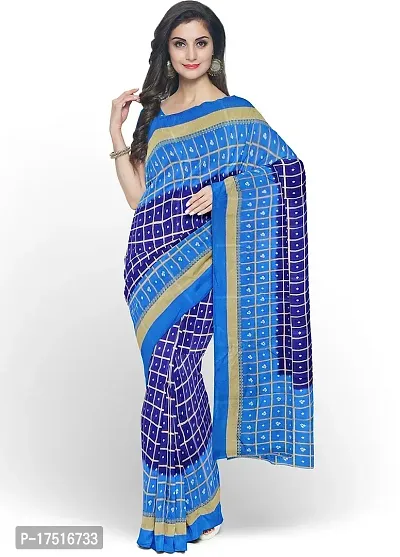 Women Stylish Art Silk Printed Saree with Blouse piece-thumb3