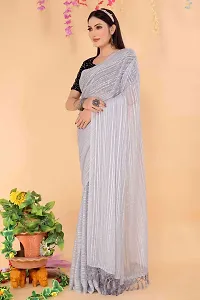 Fancy Lycra Saree With Blouse Piece For Women-thumb1