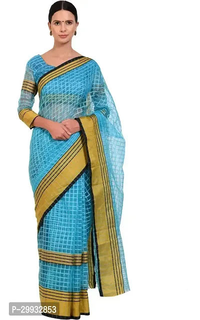 Stylish Fancy Cotton Silk Saree With Blouse Piece For Women-thumb0