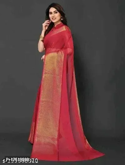 Women Stylish Chiffon Printed Saree with Blouse piece-thumb4