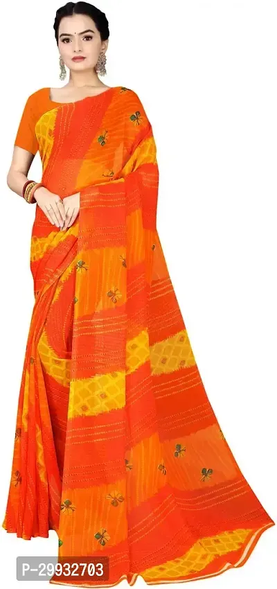 Stylish Fancy Georgette Saree With Blouse Piece For Women-thumb0