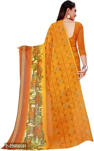 Stylish Fancy Georgette Saree With Blouse Piece For Women-thumb4