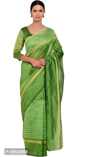 Stylish Fancy Cotton Silk Saree With Blouse Piece For Women-thumb0