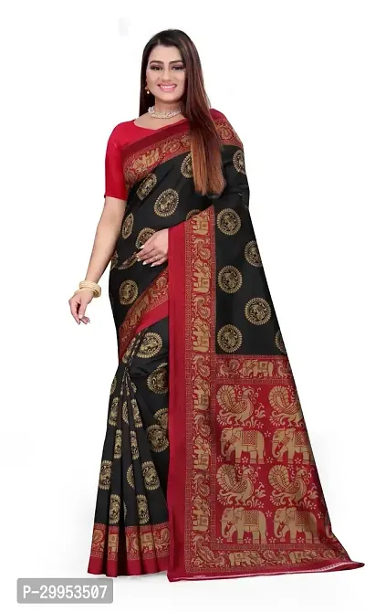 Stylish Fancy Art Silk Saree With Blouse Piece For Women-thumb0