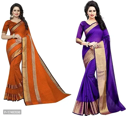 Women Stylish Cotton Silk Printed Saree with Blouse piece-thumb0