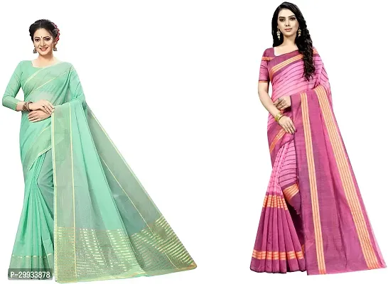 Stylish Fancy Art Silk Saree With Blouse Piece For Women Pack Of 2