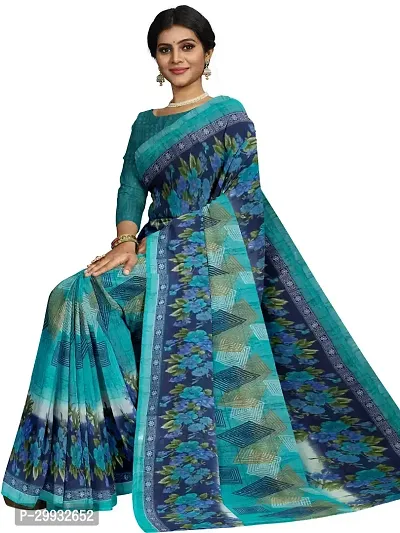 Stylish Fancy Georgette Saree With Blouse Piece For Women-thumb0