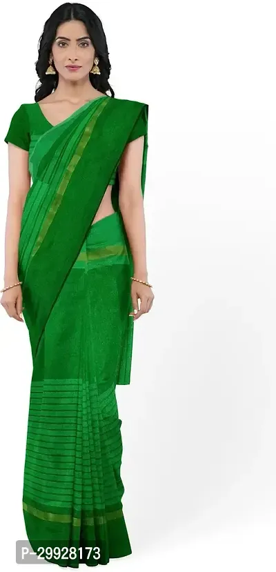 Stylish Fancy Cotton Silk Saree With Blouse Piece For Women-thumb0