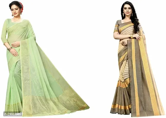 Stylish Fancy Art Silk Saree With Blouse Piece For Women Pack Of 2