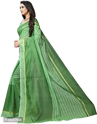 Stylish Fancy Cotton Silk Saree With Blouse Piece For Women-thumb3