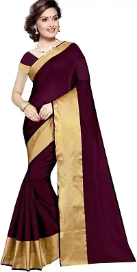 Stylish Fancy Cotton Silk Saree With Blouse Piece For Women Pack Of 2-thumb1