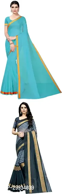 Stylish Fancy Art Silk Saree With Blouse Piece For Women Pack Of 2-thumb0