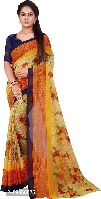 Stylish Fancy Georgette Saree With Blouse Piece For Women