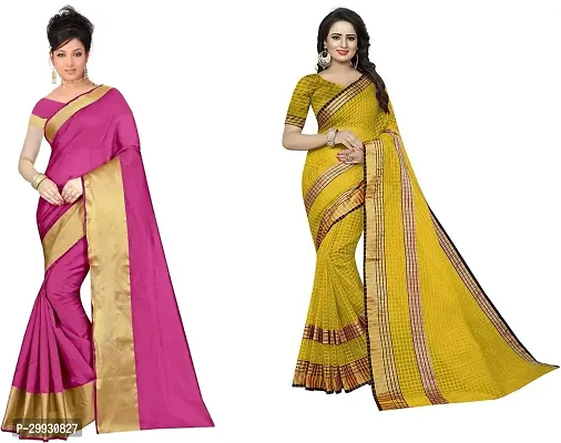 Stylish Fancy Georgette Saree With Blouse Piece Combo For Women Pack Of 2