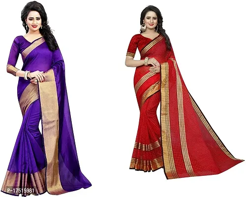 Women Stylish Cotton Silk Printed Saree with Blouse piece-thumb0