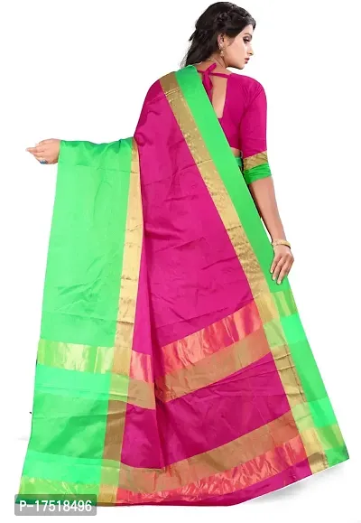 Women Stylish Cotton Silk Self Pattern Saree with Blouse piece-thumb3
