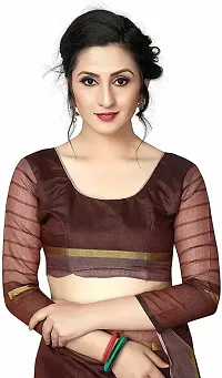 Stylish Fancy Cotton Silk Saree With Blouse Piece For Women-thumb3